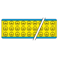 Обозначение фаз напряжения на картах, знак заземления, желтые, 13*13 мм, 54 наклейки на карте, 25 ка